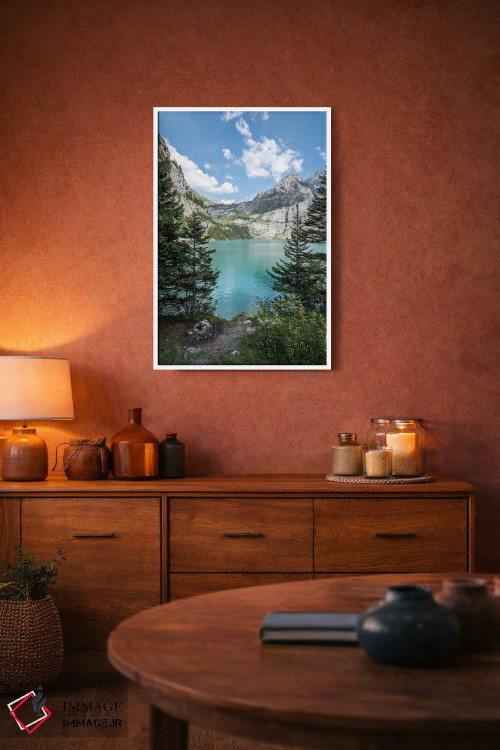 تابلو دکوراتیو دریاچه اوشینن در کوه های آلپ سوئیس اثر یان بکه - D4W