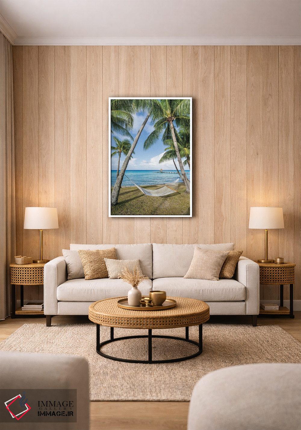 تابلو دکوراتیو تخت آویز در ساحل اثر یان بکه - D1W