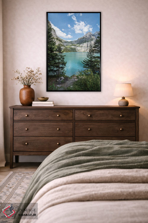 تابلو دکوراتیو دریاچه اوشینن در کوه های آلپ سوئیس اثر یان بکه - D6B