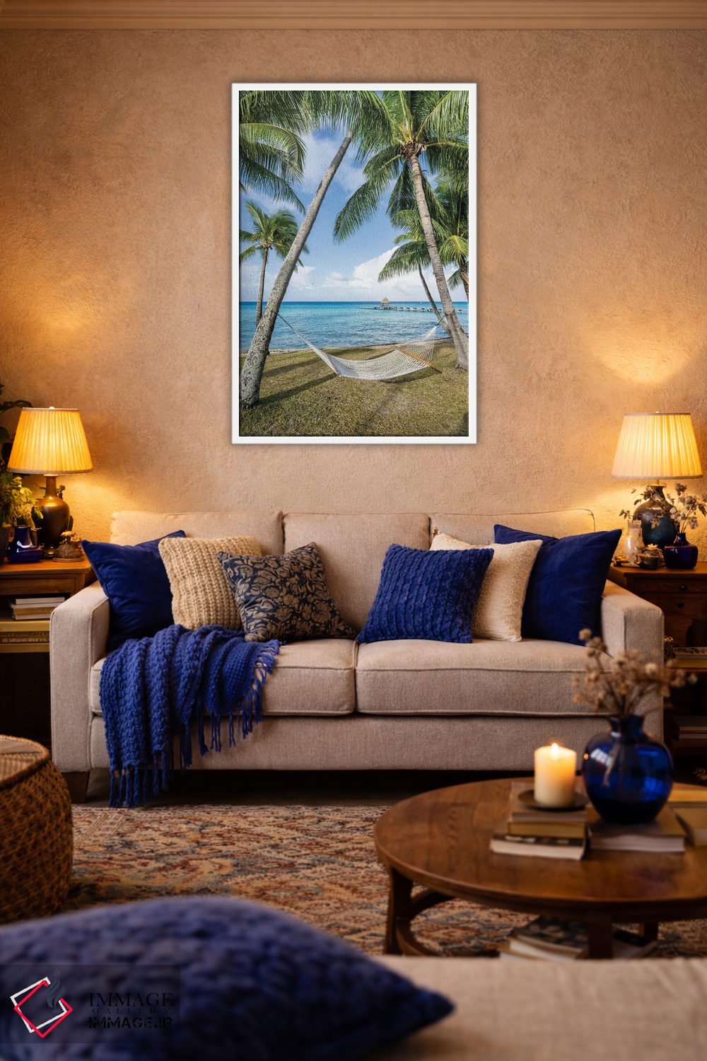 تابلو دکوراتیو تخت آویز در ساحل اثر یان بکه - D2W
