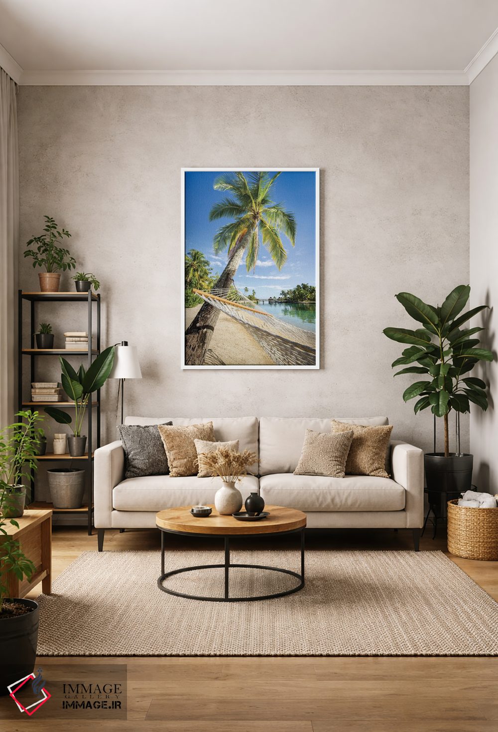 تابلو دکوراتیو French Polynesia,تعطیلات تابستانی در تخت آویز در جزیره گرمسیری… اثر یان بکه - D1W