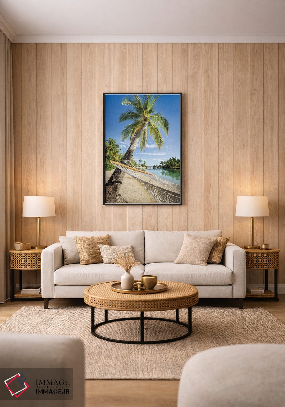 تابلو دکوراتیو French Polynesia,تعطیلات تابستانی در تخت آویز در جزیره گرمسیری… اثر یان بکه - D2B