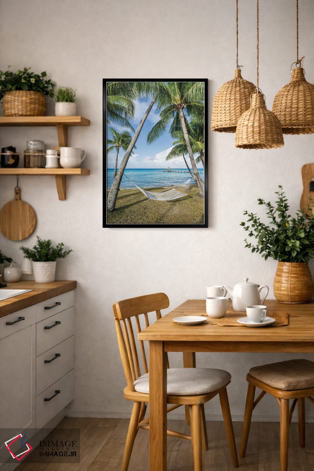 تابلو دکوراتیو تخت آویز در ساحل اثر یان بکه - D5B