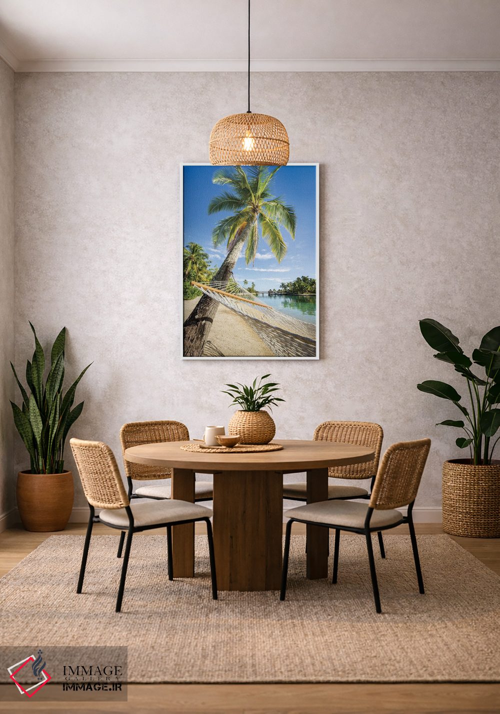 تابلو دکوراتیو French Polynesia,تعطیلات تابستانی در تخت آویز در جزیره گرمسیری… اثر یان بکه - D3W