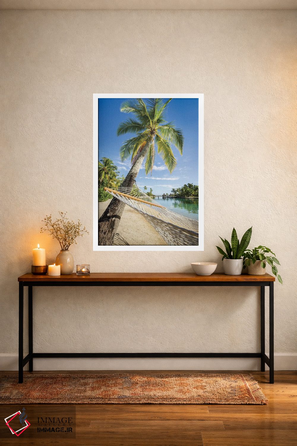 تابلو دکوراتیو French Polynesia,تعطیلات تابستانی در تخت آویز در جزیره گرمسیری… اثر یان بکه - D4W