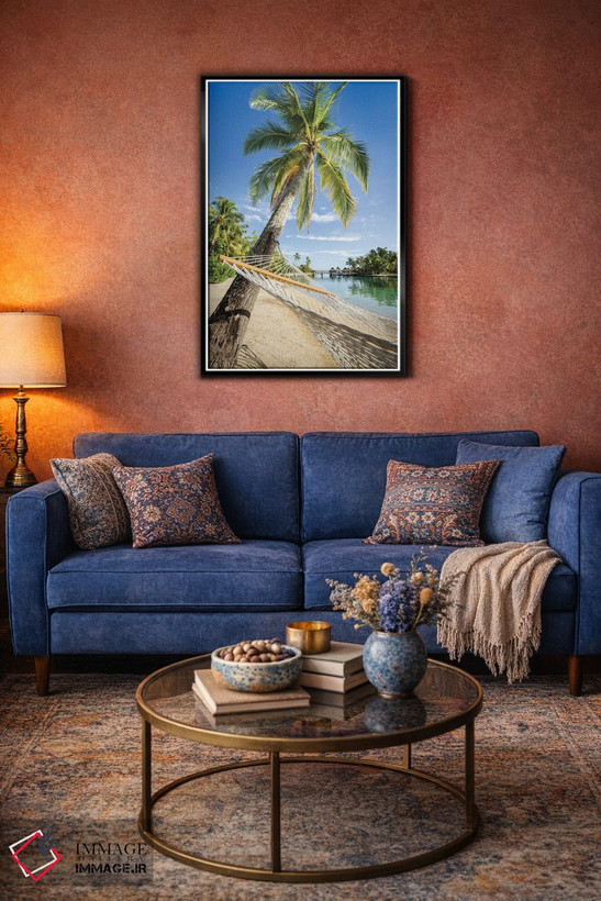 تابلو دکوراتیو French Polynesia,تعطیلات تابستانی در تخت آویز در جزیره گرمسیری… اثر یان بکه - D5B