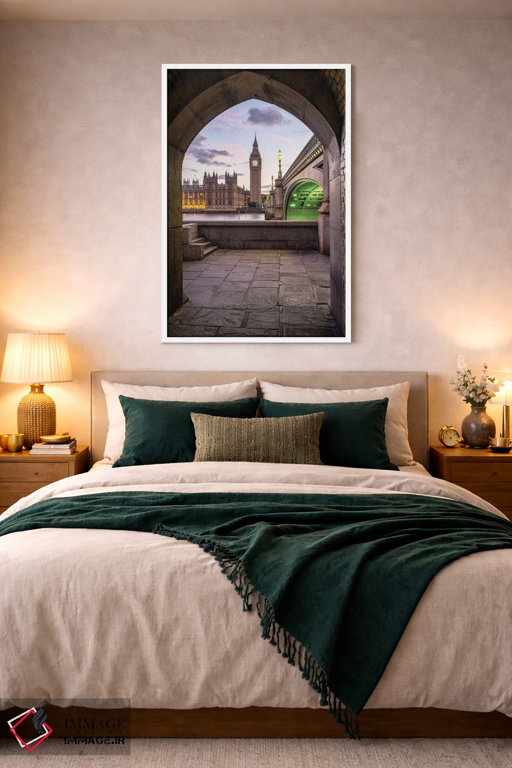 تابلو دکوراتیو London, Great Britain,برج بیگ بن و پل وست مینستر در هنگام غروب… اثر یان بکه - D1W