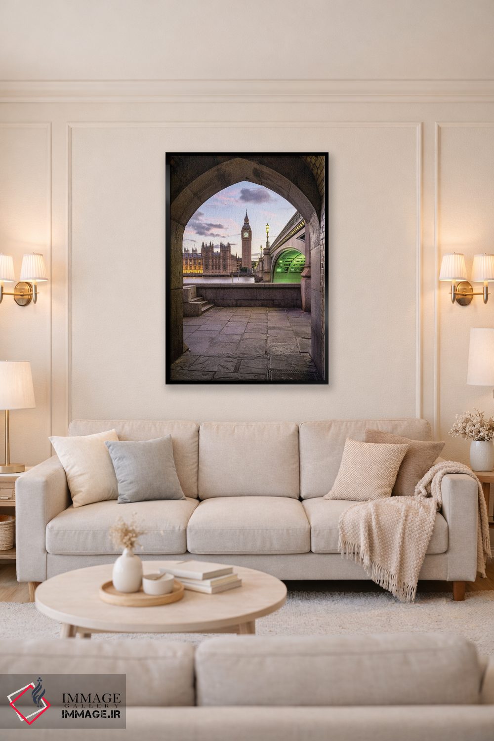 تابلو دکوراتیو London, Great Britain,برج بیگ بن و پل وست مینستر در هنگام غروب… اثر یان بکه - D4B