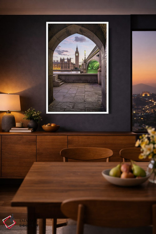 تابلو دکوراتیو London, Great Britain,برج بیگ بن و پل وست مینستر در هنگام غروب… اثر یان بکه - D2W