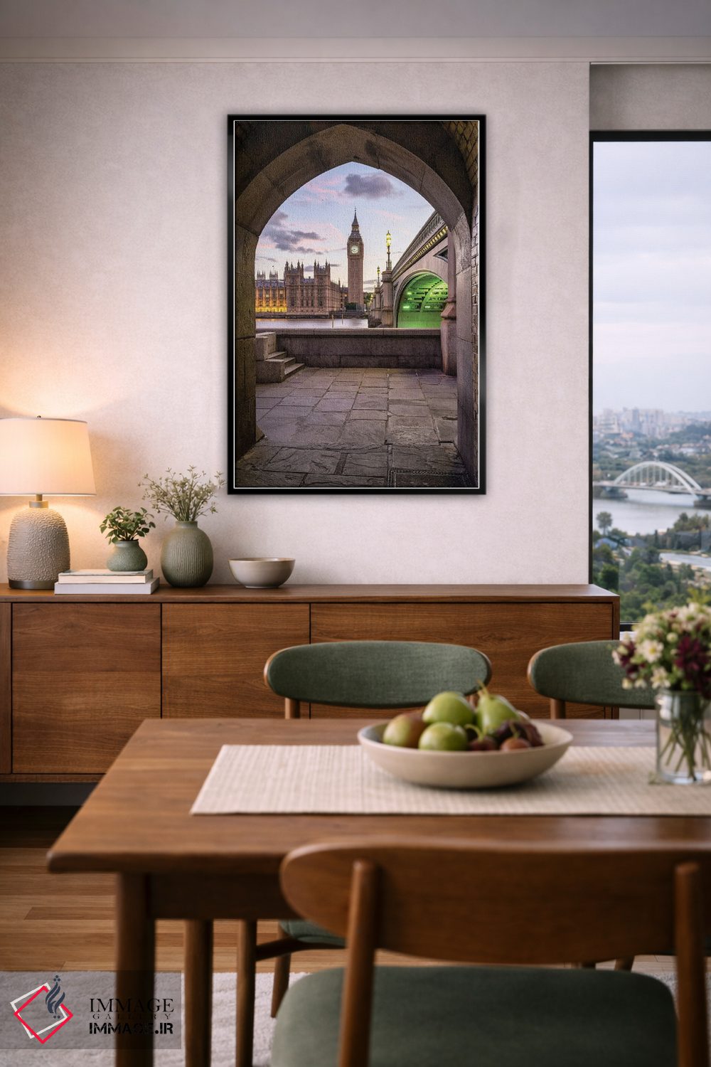 تابلو دکوراتیو London, Great Britain,برج بیگ بن و پل وست مینستر در هنگام غروب… اثر یان بکه - D6B