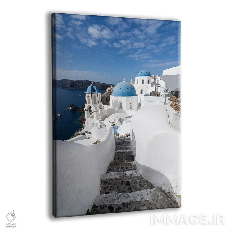 تابلو دکوراتیو Santorini , Greece,خانه های سفید در اویا، سانتورینی ، یونان اثر یان بکه - نمای پرسپکتیو محصول