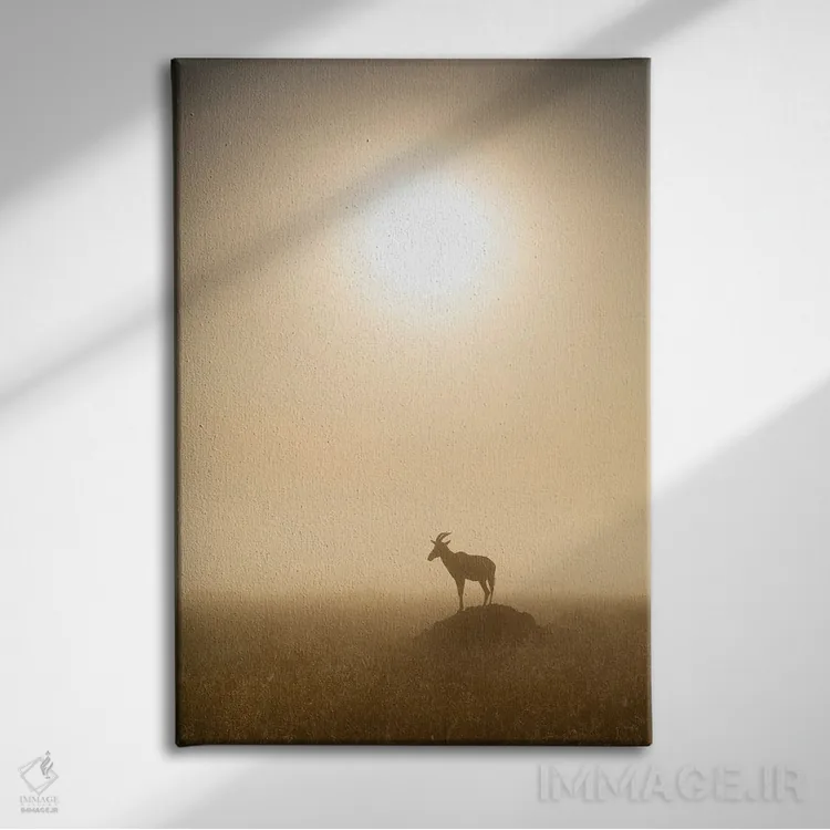 تابلو دکوراتیو Maasai Mara , Kenya,آهوی توپـی موقع طلوع، ماسایی مارا ، کنیا اثر یان بکه - نمای روبهرو روی دیوار