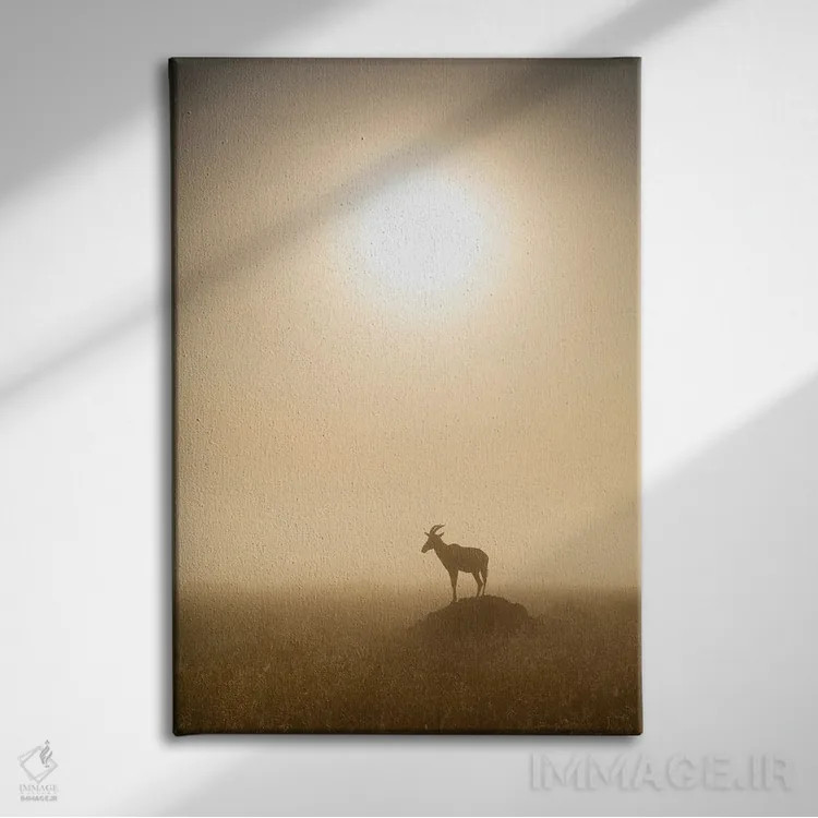 تابلو دکوراتیو Maasai Mara , Kenya,آهوی توپـی موقع طلوع، ماسایی مارا ، کنیا اثر یان بکه - نمای روبهرو روی دیوار