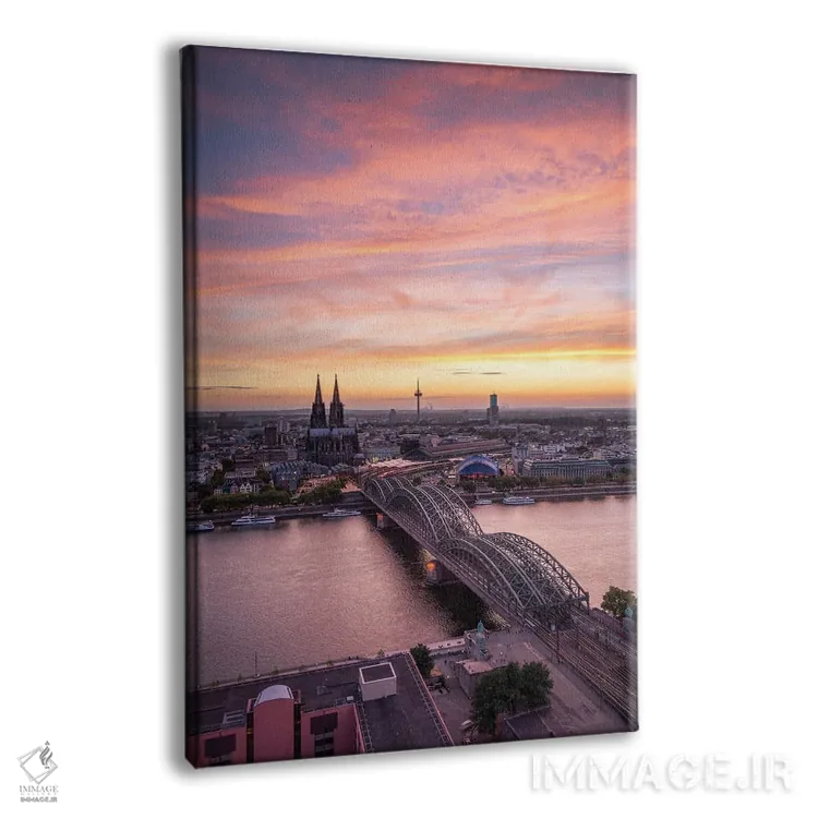 تابلو دکوراتیو North Rhine Westphalia , Germany,افق شهر کلن در غروب، نوردراین… اثر یان بکه - نمای پرسپکتیو محصول