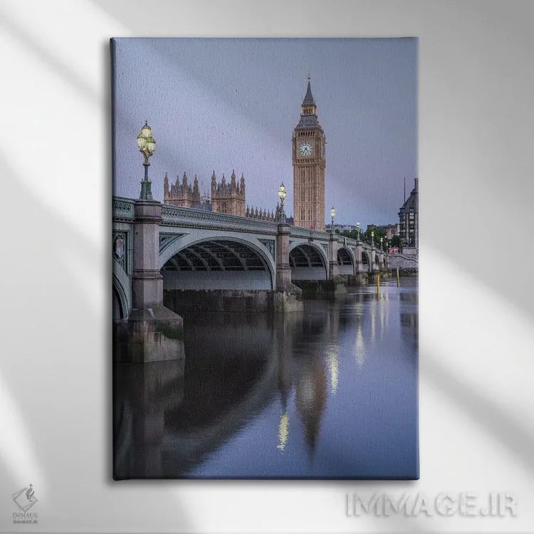 تابلو دکوراتیو London, United Kingdom,پل وست مینستر و برج ساعت بیگ بن، لندن، ب… اثر یان بکه - نمای روبهرو روی دیوار