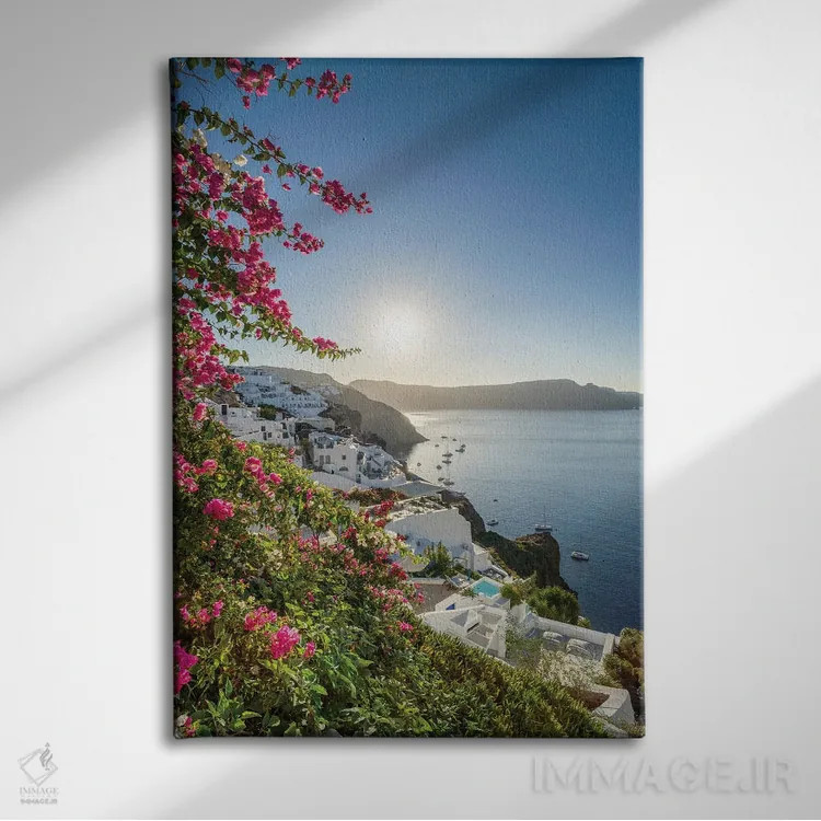تابلو دکوراتیو Santorini , Greece,طلوع خورشید در اویا، سانتورینی ، یونان اثر یان بکه - نمای روبهرو روی دیوار