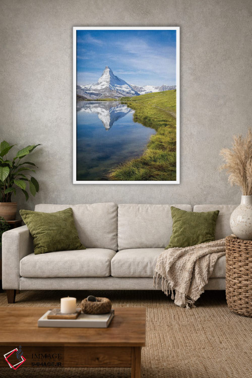 تابلو دکوراتیو دریاچه استلی و ماترهورن در تابستان اثر یان بکه - D1W