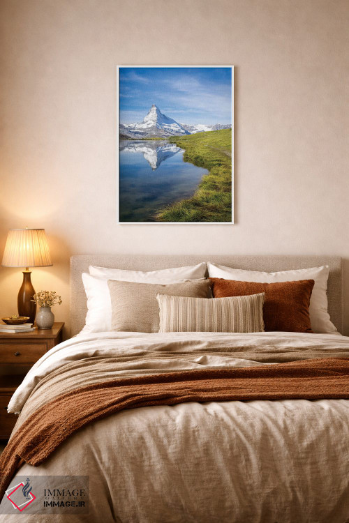 تابلو دکوراتیو دریاچه استلی و ماترهورن در تابستان اثر یان بکه - D5W