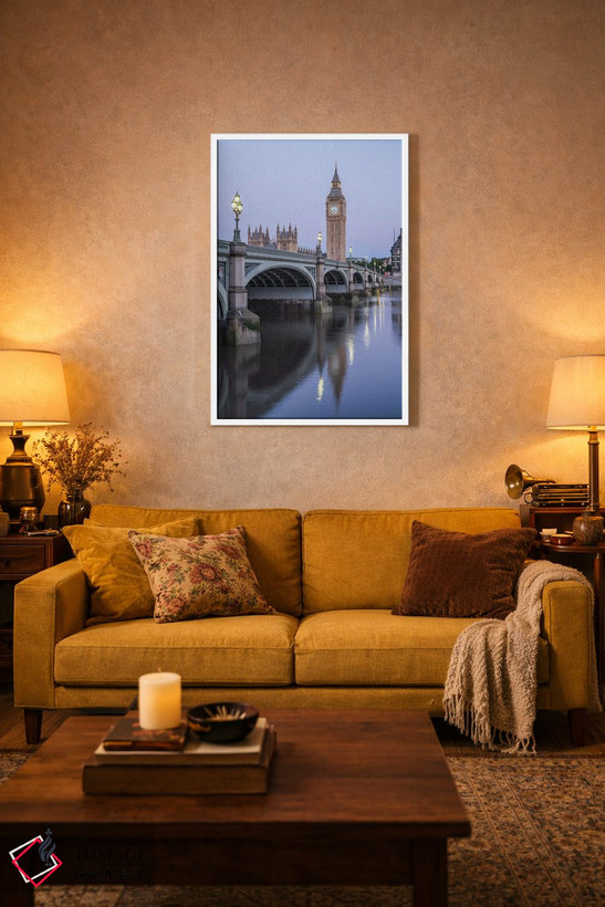 تابلو دکوراتیو London, United Kingdom,پل وست مینستر و برج ساعت بیگ بن، لندن، ب… اثر یان بکه - D3W