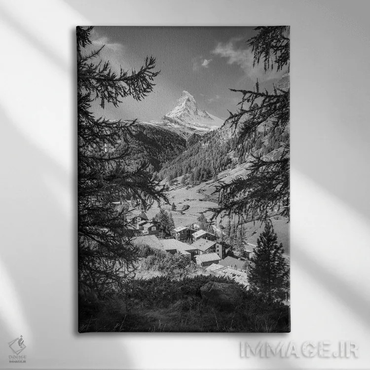 تابلو دکوراتیو Switzerland,نمای کوه ماترهورن از زرمات، سوئیس اثر یان بکه - نمای روبهرو روی دیوار