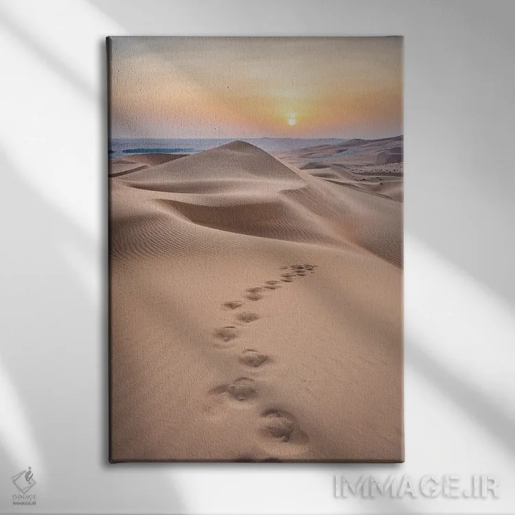 تابلو دکوراتیو Empty Quarter, Abu Dhabi, United Arab Emirates,غروب در صحرای رو… اثر یان بکه - نمای روبهرو روی دیوار
