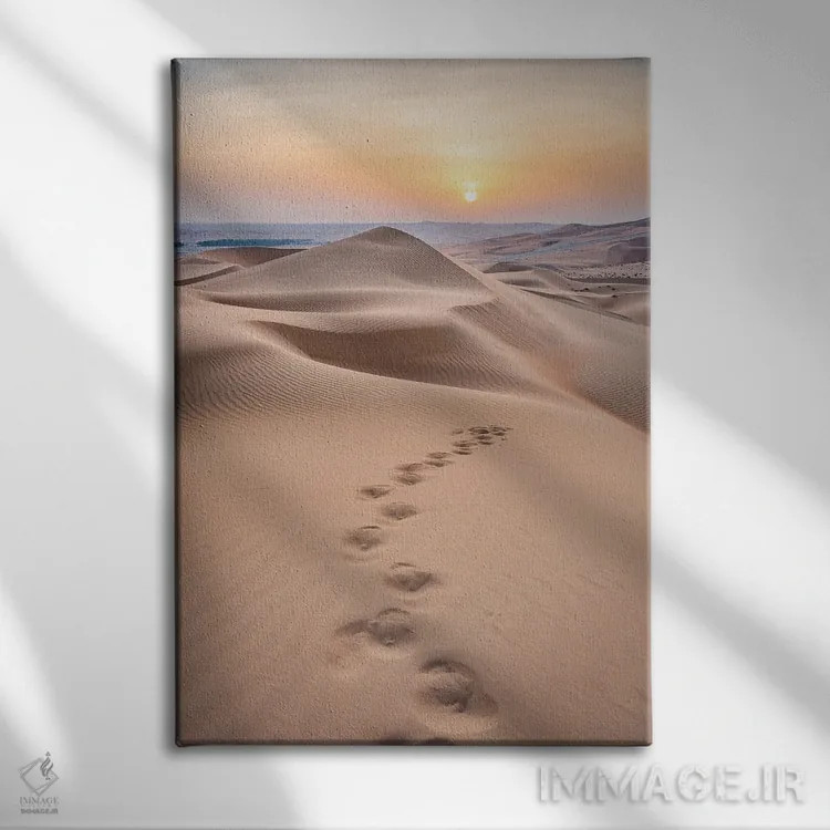 تابلو دکوراتیو Empty Quarter, Abu Dhabi, United Arab Emirates,غروب در صحرای رو… اثر یان بکه - نمای روبهرو روی دیوار