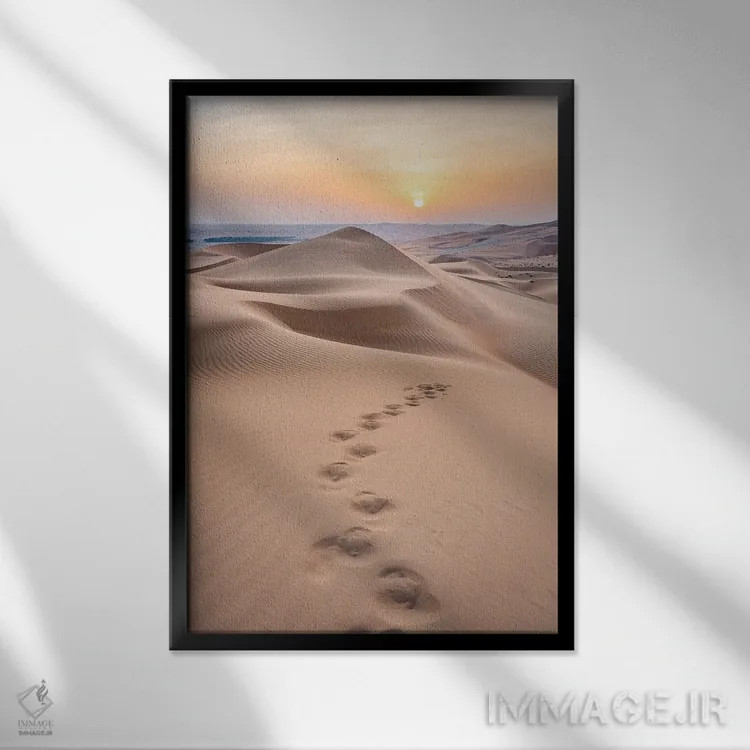 تابلو دکوراتیو Empty Quarter, Abu Dhabi, United Arab Emirates,غروب در صحرای رو… اثر یان بکه - نمای قابدار مشکی