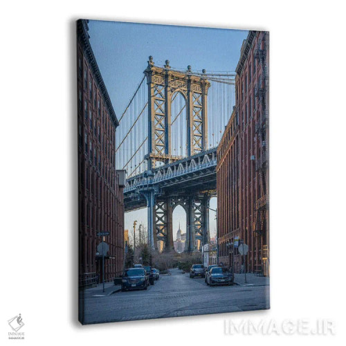 تابلو دکوراتیو Brooklyn, New York City, USA,پل منهتن هنگام طلوع آفتاب، بروکلین… اثر یان بکه - نمای پرسپکتیو محصول