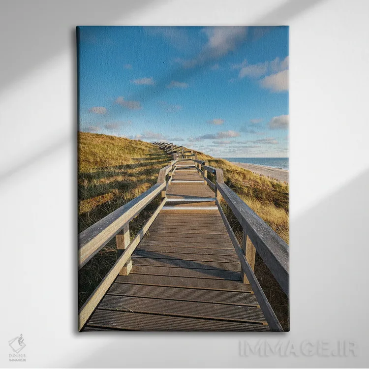 تابلو دکوراتیو Sylt, Schleswig-Holstein, Germany,پیاده رو چوبی در امتداد ساحل… اثر یان بکه - نمای روبهرو روی دیوار