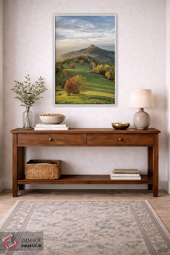 تابلو دکوراتیو Swabian Jura, Germany,قلعه هوهنتسولرن هنگام غروب آفتاب در فصل پ… اثر یان بکه - D2W