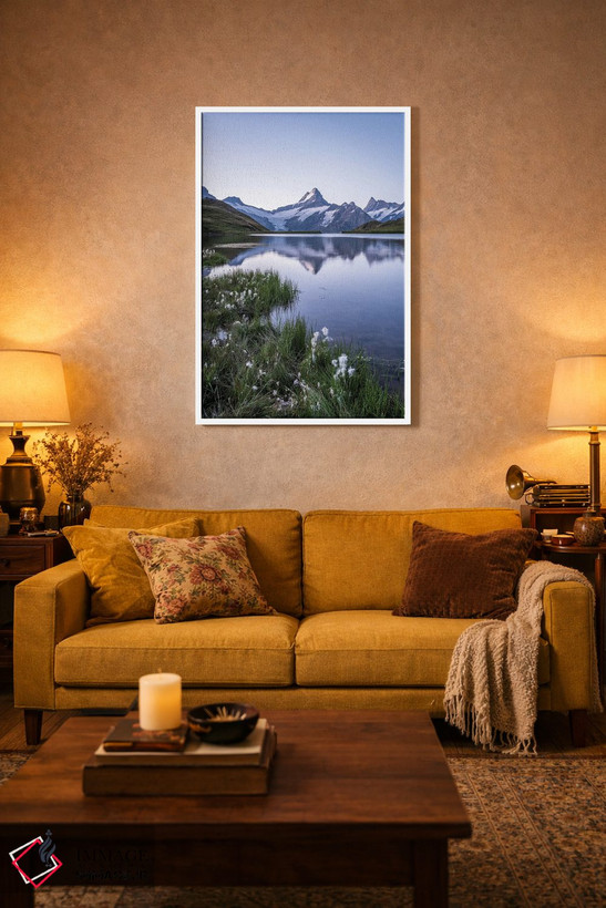 تابلو دکوراتیو Grindelwald, Swiss Alps, Switzerland,دریاچه باخالپزه در یک صبح… اثر یان بکه - D1W