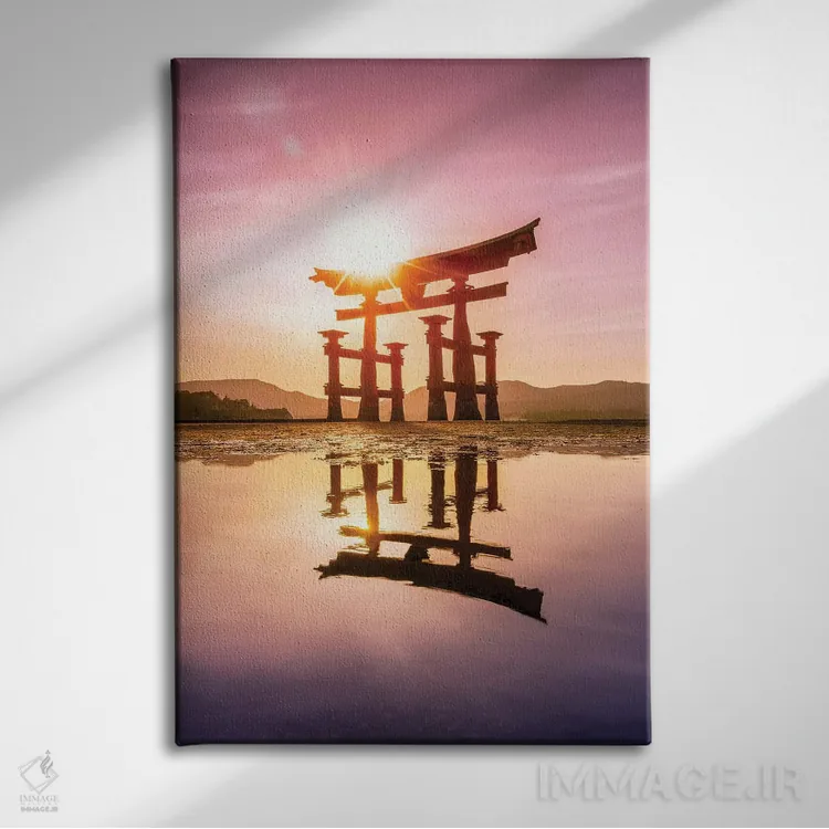 تابلو دکوراتیو توری بزرگ میاجیما در غروب اثر یان بکه - نمای روبهرو روی دیوار