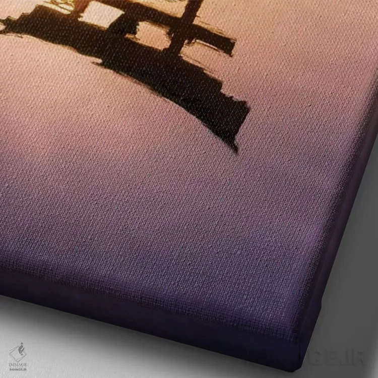 تابلو دکوراتیو توری بزرگ میاجیما در غروب اثر یان بکه - نمای نزدیک بافت بوم