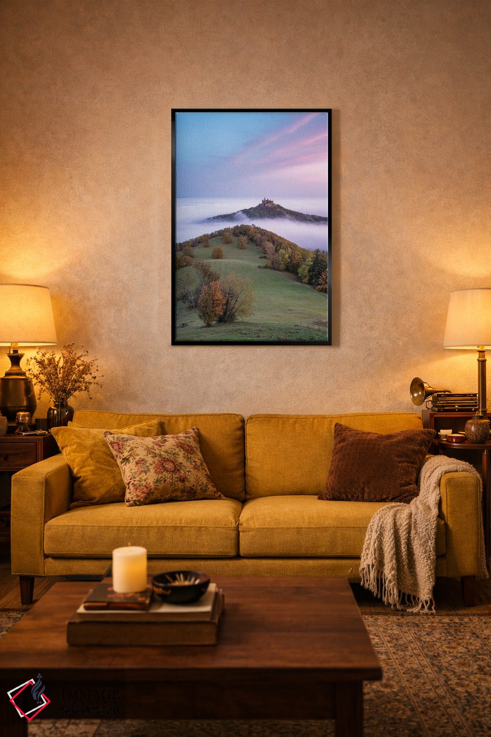 تابلو دکوراتیو Swabian Jura, Germany,قلعه هوهنتسولرن هنگام طلوع آفتاب، یورای ش… اثر یان بکه - D4B