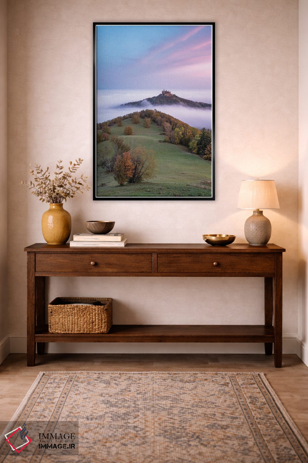 تابلو دکوراتیو Swabian Jura, Germany,قلعه هوهنتسولرن هنگام طلوع آفتاب، یورای ش… اثر یان بکه - D5B