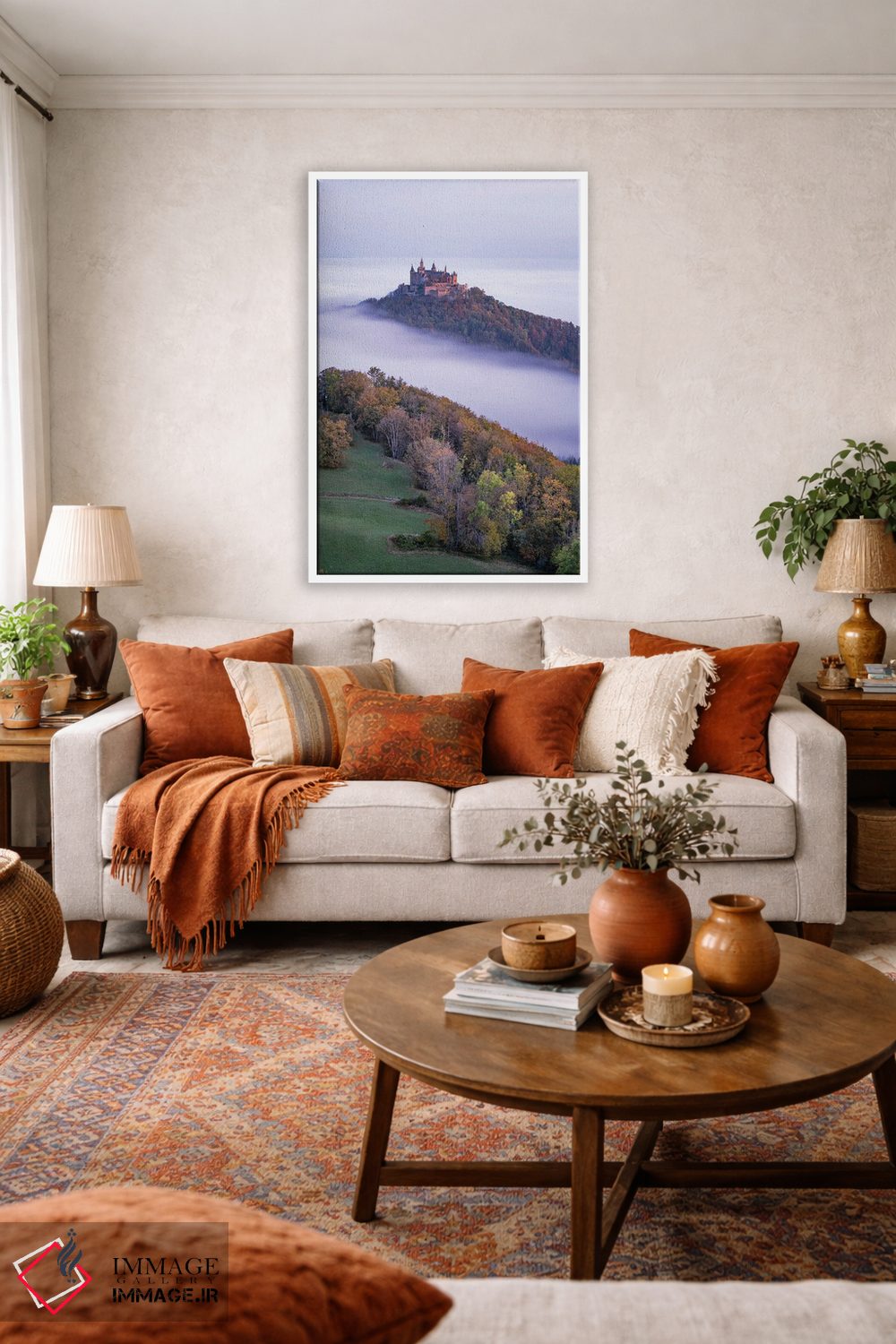 تابلو دکوراتیو Swabian Jura, Germany,مه صبحگاهی در قلعه هوهنتسولرن، یورای شواب… اثر یان بکه - D1W