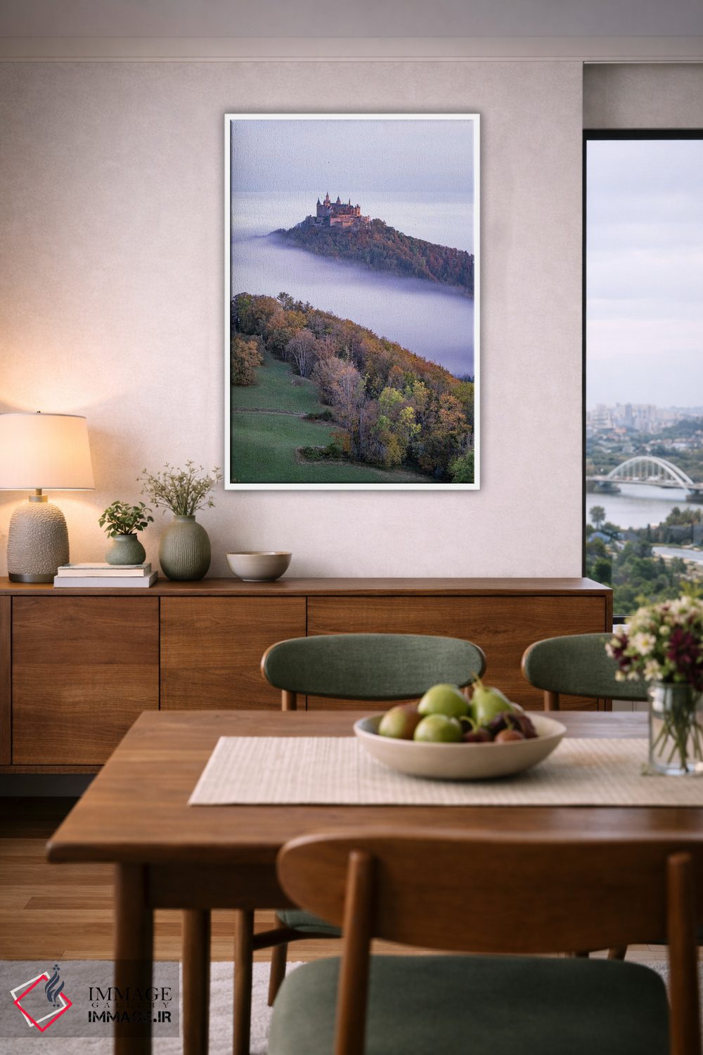 تابلو دکوراتیو Swabian Jura, Germany,مه صبحگاهی در قلعه هوهنتسولرن، یورای شواب… اثر یان بکه - D5W