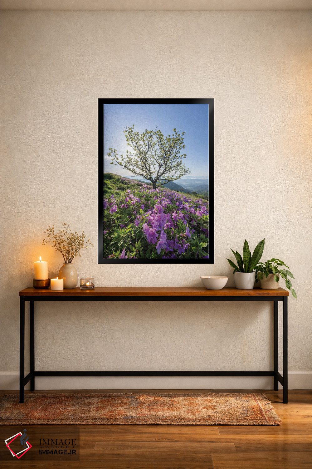 تابلو دکوراتیو South Korea,شکوفه های گل آزالیا در بهار، کره جنوبی اثر یان بکه - D5B