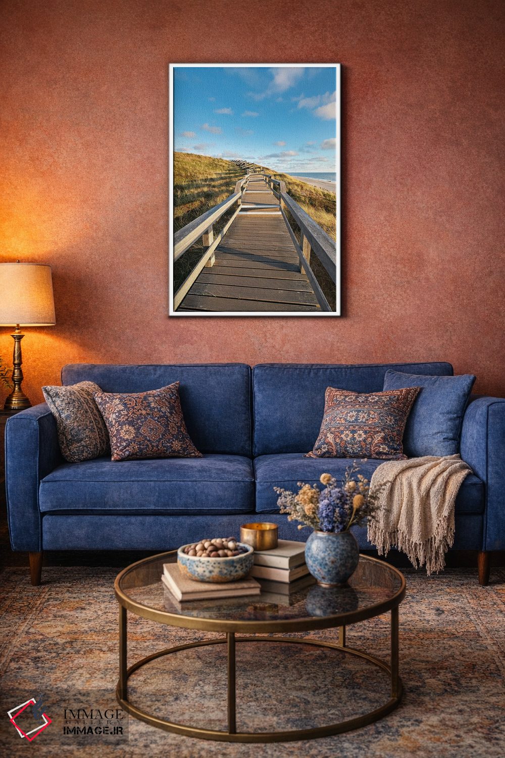 تابلو دکوراتیو Sylt, Schleswig-Holstein, Germany,پیاده رو چوبی در امتداد ساحل… اثر یان بکه - D2W