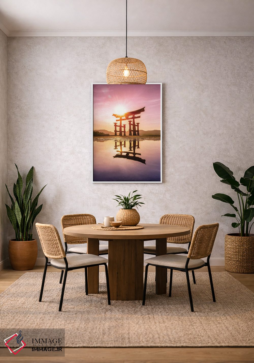 تابلو دکوراتیو توری بزرگ میاجیما در غروب اثر یان بکه - D3W