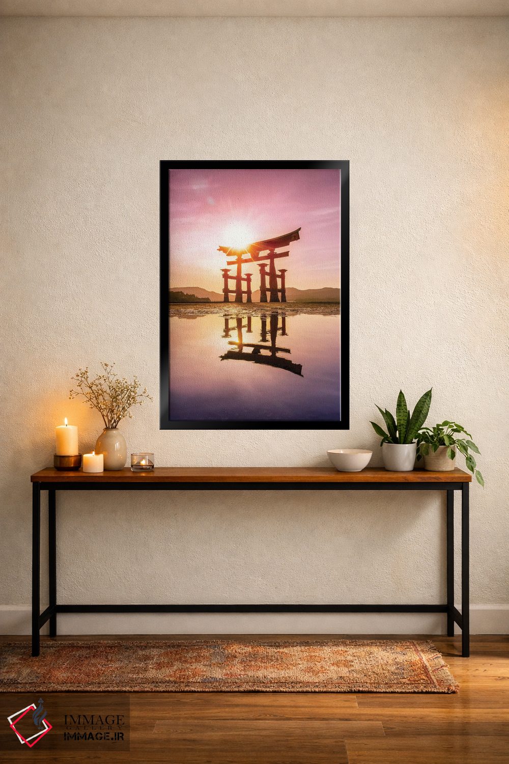تابلو دکوراتیو توری بزرگ میاجیما در غروب اثر یان بکه - D5B
