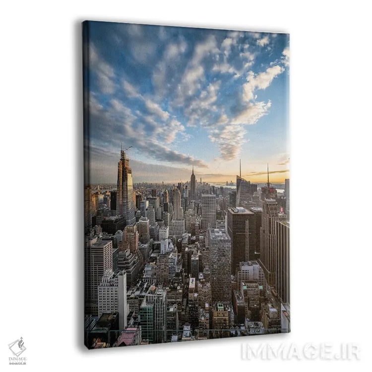تابلو دکوراتیو غروب تماشایی بر فراز منهتن میانی اثر یان بکه - نمای پرسپکتیو محصول