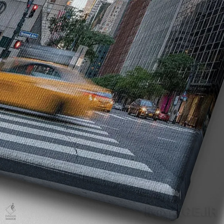 تابلو دکوراتیو Midtown Manhattan,ساختمان کرایسلر در طلوع آفتاب، منهتن میانی اثر یان بکه - نمای نزدیک بافت بوم