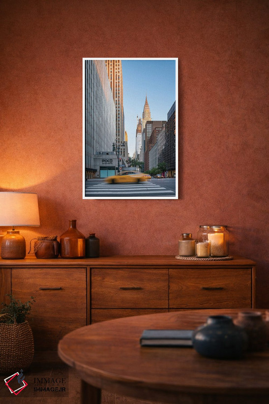 تابلو دکوراتیو Midtown Manhattan,ساختمان کرایسلر در طلوع آفتاب، منهتن میانی اثر یان بکه - D2W