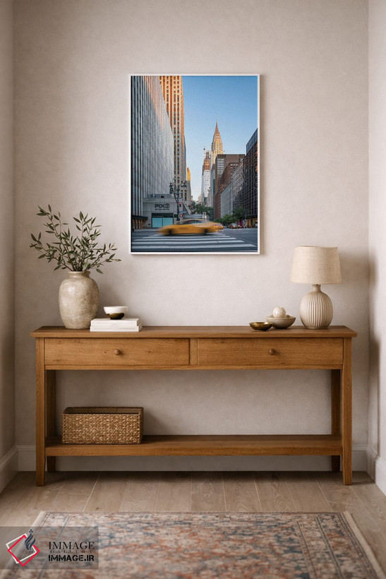 تابلو دکوراتیو Midtown Manhattan,ساختمان کرایسلر در طلوع آفتاب، منهتن میانی اثر یان بکه - D1W