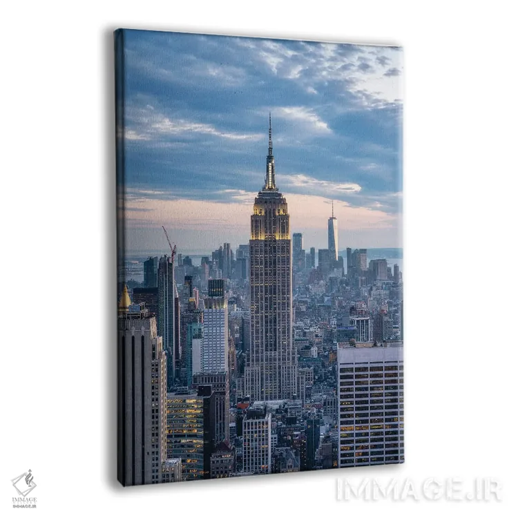 تابلو دکوراتیو New York City,ساختمان امپایر استیت در گرگ ومیش، شهر نیویورک اثر یان بکه - نمای پرسپکتیو محصول