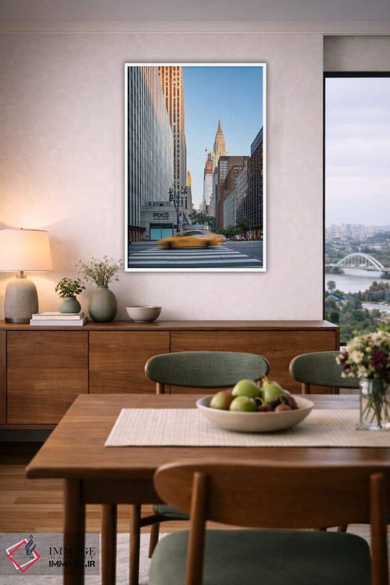 تابلو دکوراتیو Midtown Manhattan,ساختمان کرایسلر در طلوع آفتاب، منهتن میانی اثر یان بکه - D5W
