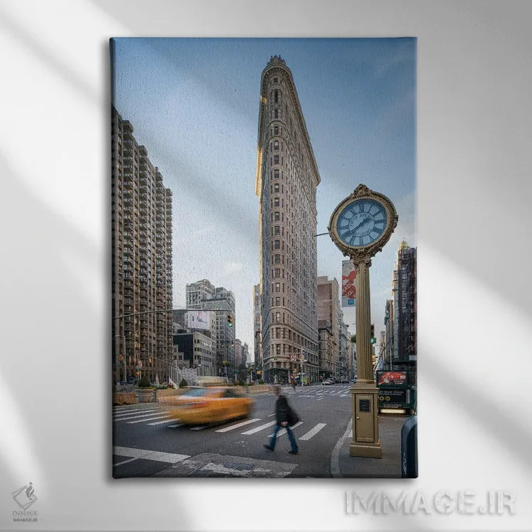 تابلو دکوراتیو New York City, USA,ساختمان فلت آیرون، شهر نیویورک، ایالات متحده… اثر یان بکه - نمای روبهرو روی دیوار
