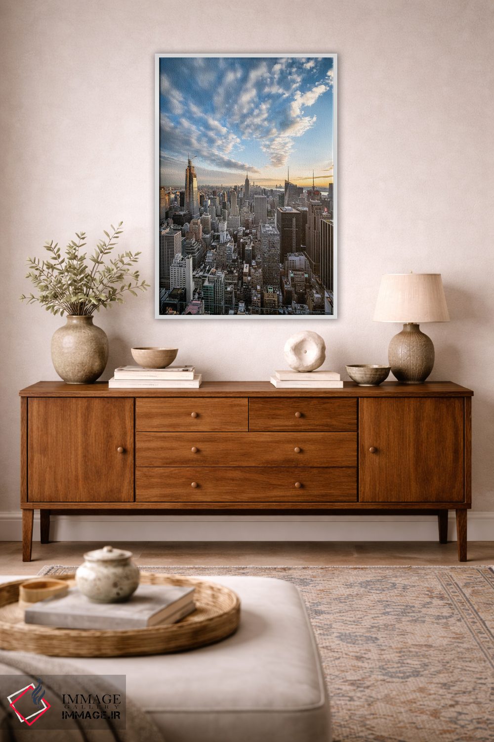 تابلو دکوراتیو غروب تماشایی بر فراز منهتن میانی اثر یان بکه - D3W