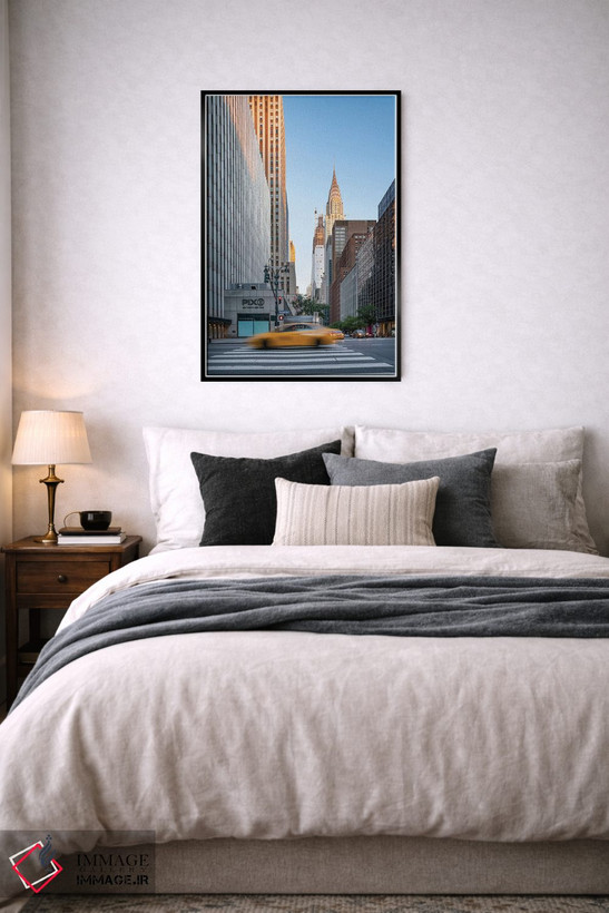 تابلو دکوراتیو Midtown Manhattan,ساختمان کرایسلر در طلوع آفتاب، منهتن میانی اثر یان بکه - D6B